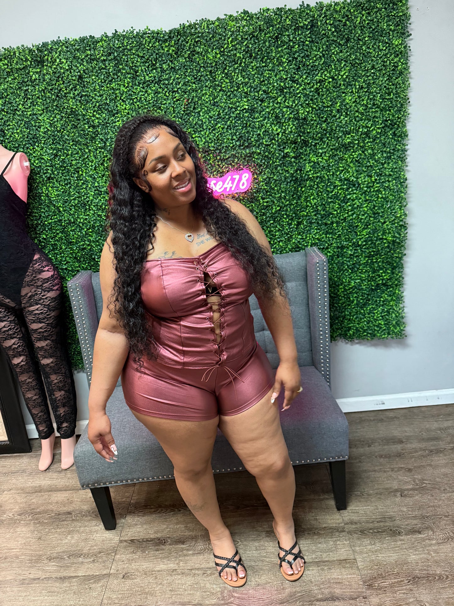 Metallic Corset 2 Piece