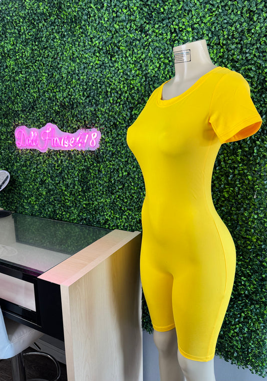 Yellow Short Jumpsuit