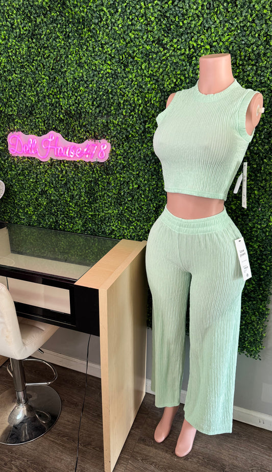 Mint Pants Set