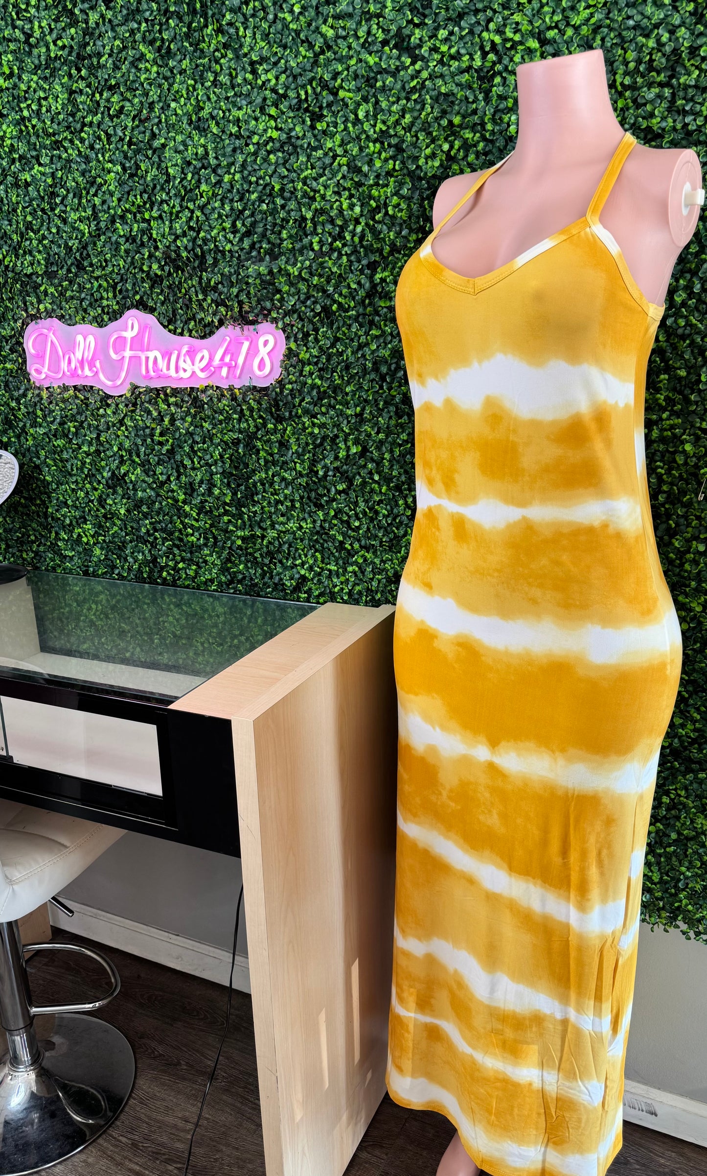 Yellow Tie Dye Dress