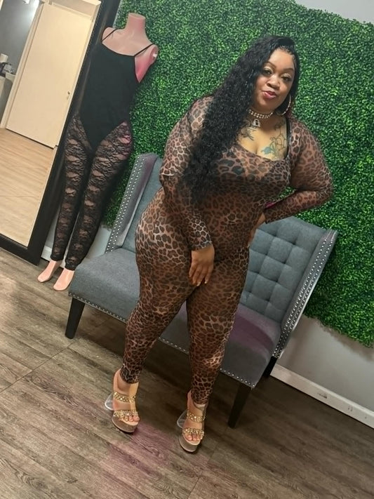 Leopard Jumpsuit (Mesh)